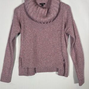 Express Mauve Chunky Knit Cowl Neck Sweater S